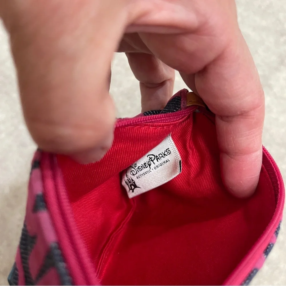 Dooney & Bourke Disney Parks Denim Pink Graffiti Hobo Shoulder Bag & Zip Pouch